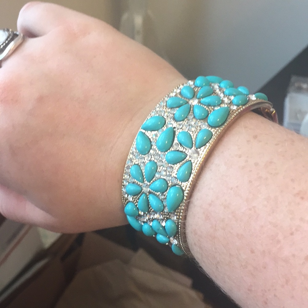 Faux Turquoise Statement bracelet.